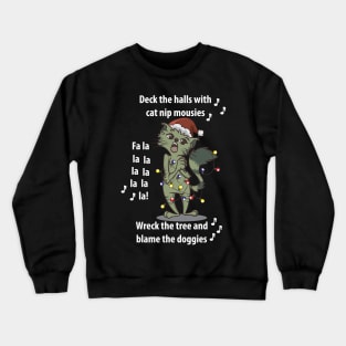 Christmas Carol Singer Cats Caroler for Cat Lovers Crewneck Sweatshirt